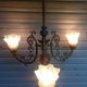 Antique, rare and important gas chandelier from the Napoléon III period and style, weighing 4.8 kg.