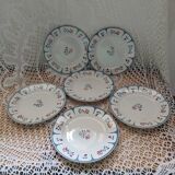 6 assiettes à dessert anciennes Saint Amand