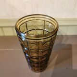 Vase vintage en verre jaune