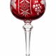 Set of 6 coloured wine glasses, vine decoration, Bohemian style – H. 20 cm