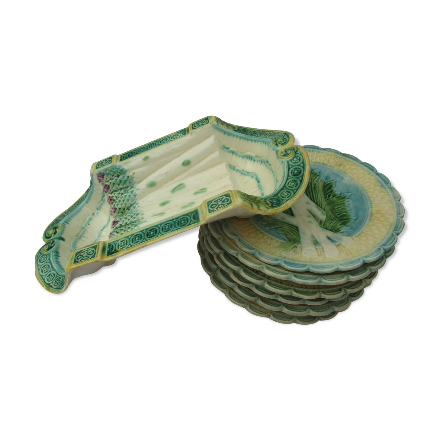 Asparagus service in barbotine