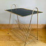 1960s turntable and vinyl shelf or occasional shelf