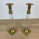 Paire de bougeoirs plexiglas et laiton Estrid Ericson, vintage