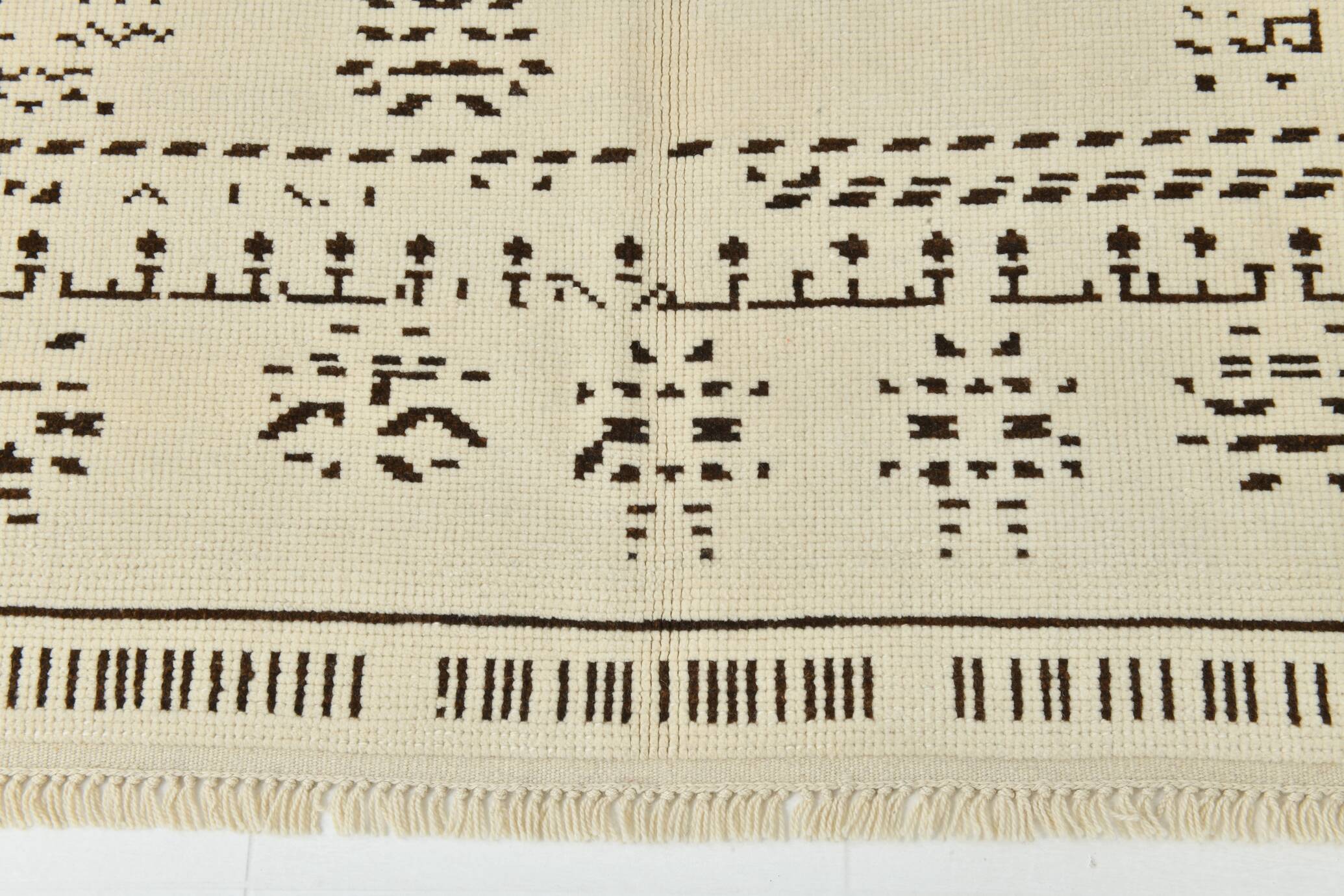 8x10 Beige & Dark Brown Modern Oushak Rug, 232x303Cm