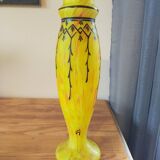 Art Nouveau Legras vase in yellow jasper