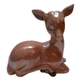 biche céramique porcelaine collection rose irisé bambi vintage décoration kitch 50 enfant bohème