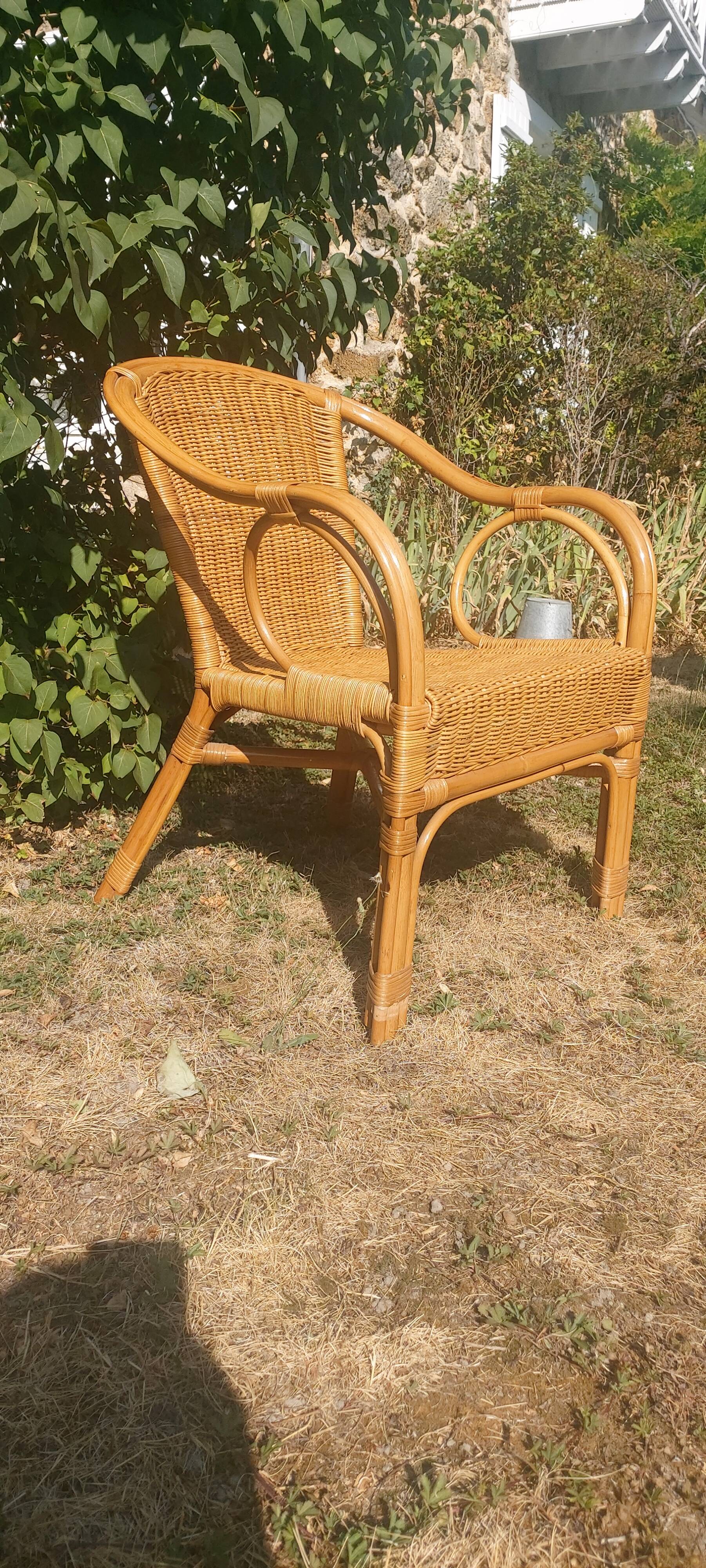 Rattan armchair