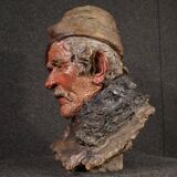 Italian terracotta sculpture of a fisherman from the 20th century