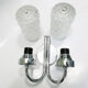 Double wall lamp 1970's chrome and glass