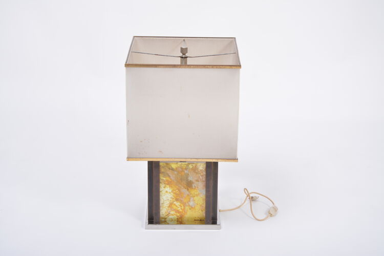 Lampe de table Romeo Rega de style Hollywood Regency en laiton et chrome