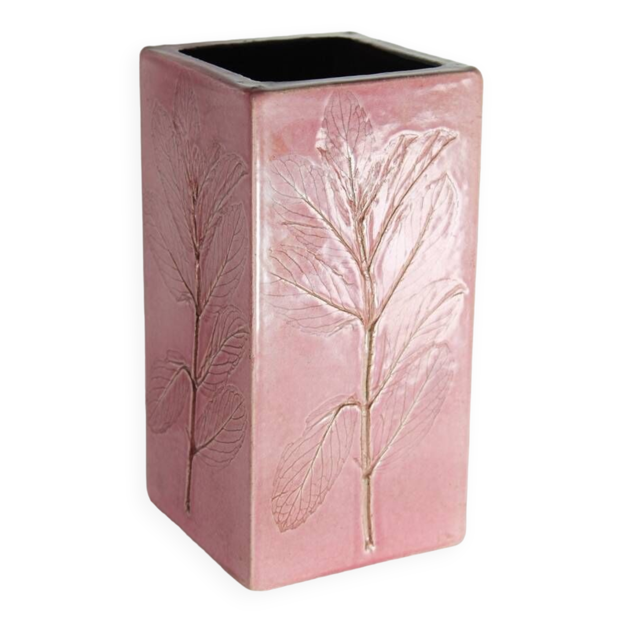 Vase Vallauris ceramic Leduc herbarium vintage pink 1960