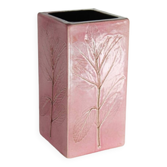 Vase Vallauris ceramic Leduc herbarium vintage pink 1960
