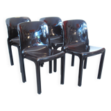 Set de 4 chaises Selene marron Magistretti Artemide