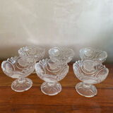 6 crystal bird cups