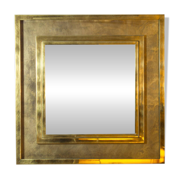 Large brass etched Regency mirror by Belgochrom, 1970s