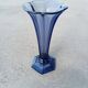 Val Saint Lambert blue art deco vase