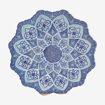 Assiette décorative astries bleues d'Iran