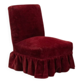 Red corduroy crapaud lounge chair 1960s
