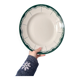 Round plate Digoin Sarreguemines Pascal green – vintage serving plate