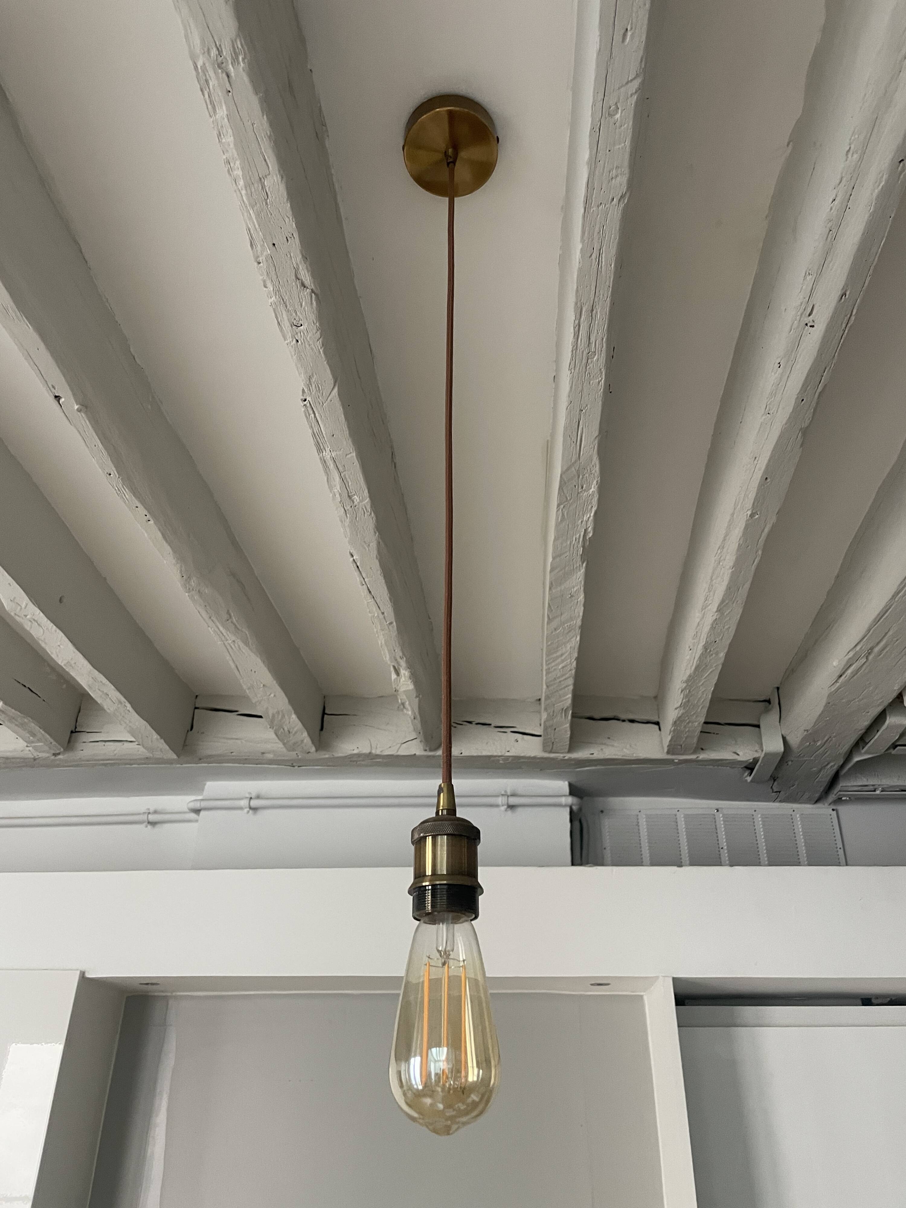 5 suspensions abats-jour made et ampoules filament led girard sudron