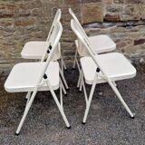 Set of 4 folding metal chairs from the 80s/90s