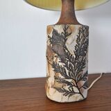 Lampe de table moderne danoise unique Bodil Marie Nielsen avec imprimé feuilles, années 1960