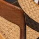 Set of 4 vintage teak chairs with weaving, Scandinavian, Mid-Century.