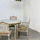 Vintage faux bamboo dining set with original fabric, 1980s