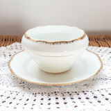 White and gold porcelain sauceboat Genuine SEP porcelain France selection