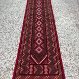 Hand-woven margoum hallway rug in natural wool