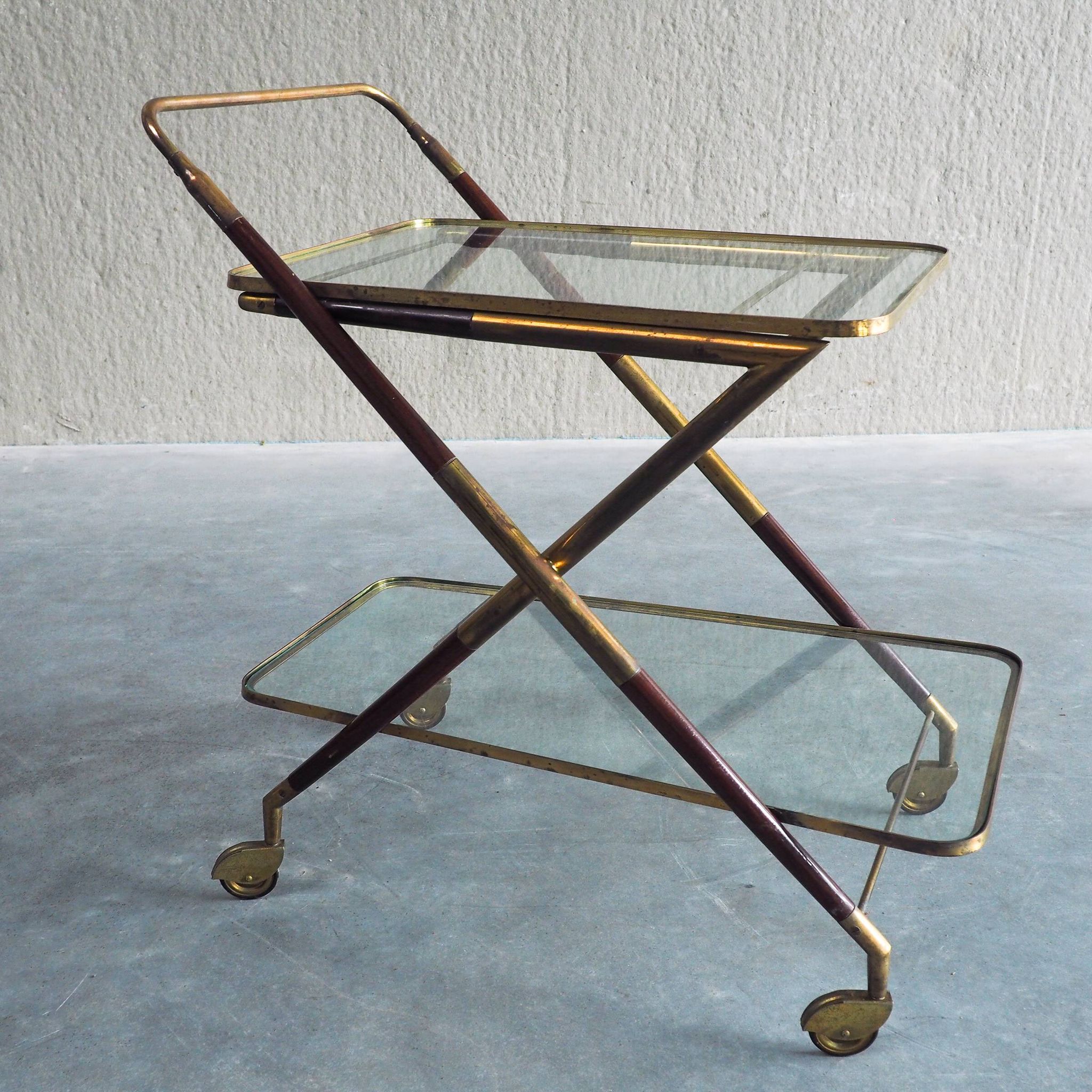1950s Italian Bar Trolley, Attributed to Cesare Lacca