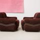 Brown velvet armchair, in the style of Adriano Piazzesi, Italy, 1980s.