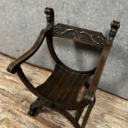 Dagobert Renaissance style armchair in solid wood, 19th century, circa 1850