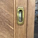 Old oak craft cabinet with sliding door