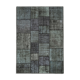 Hand-knotted turkish vintage 172 cm x 243 cm black patchwork rug