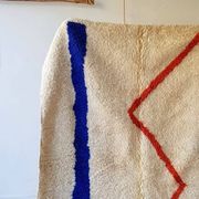 Handmade pure natural wool rug, size 150 x 250 cm