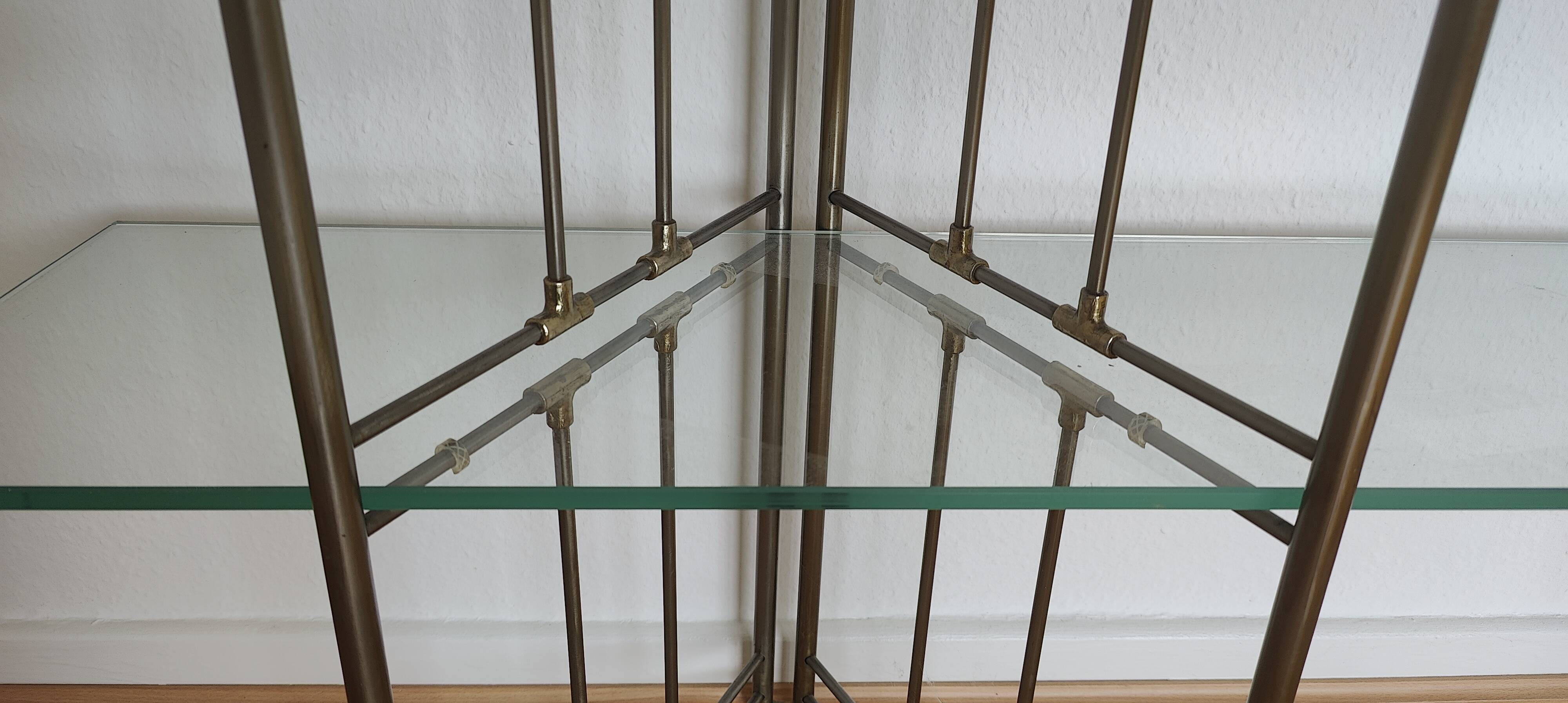 highquality freestanding glass shelf from the 80s