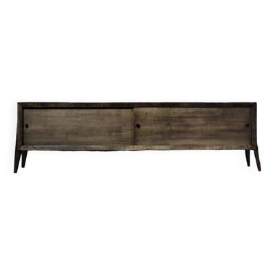Buffet scandinave en frêne avec poignées en métal mat, style Mid-Century Modern, années 1960