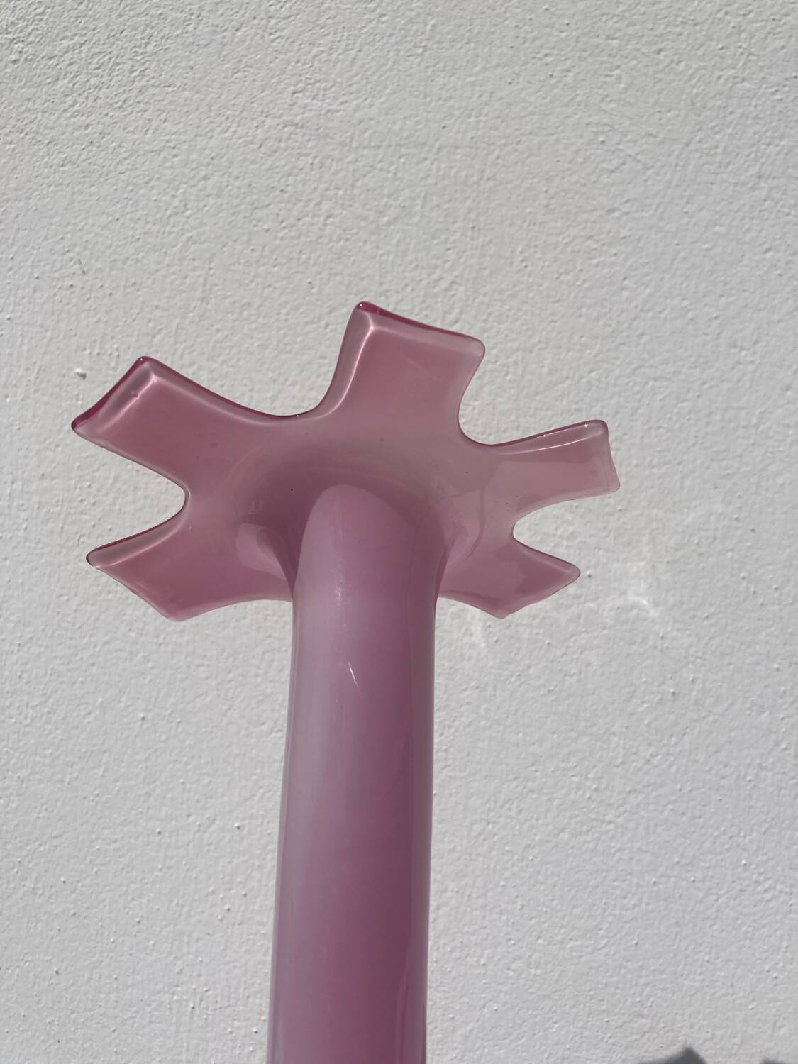 Grand vase fleur opaline rose