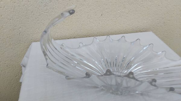 Grande coupe a fruit en cristal année 60