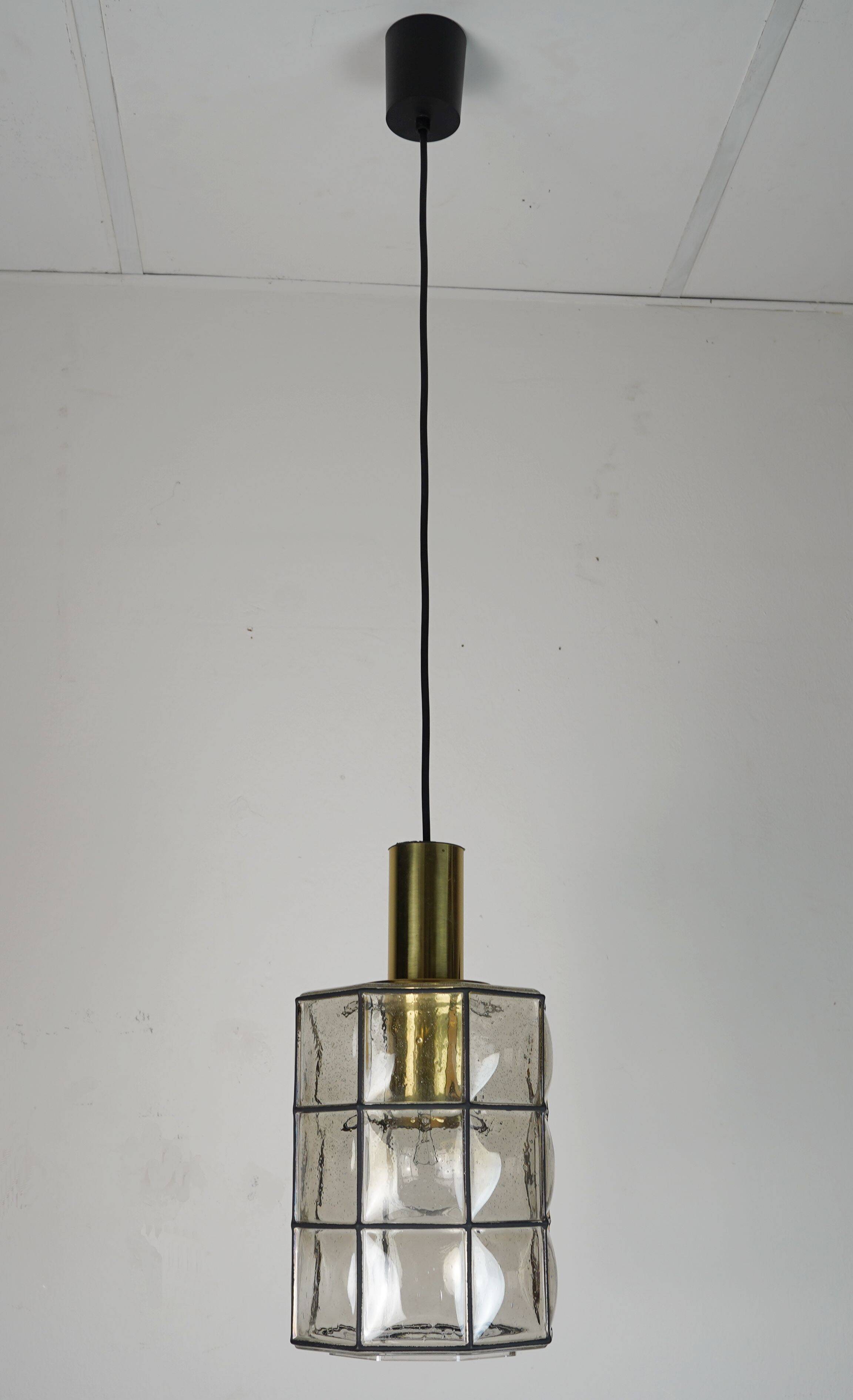 glashuette limburg hanging LAMP 1960's 70's glass pendant light model P292