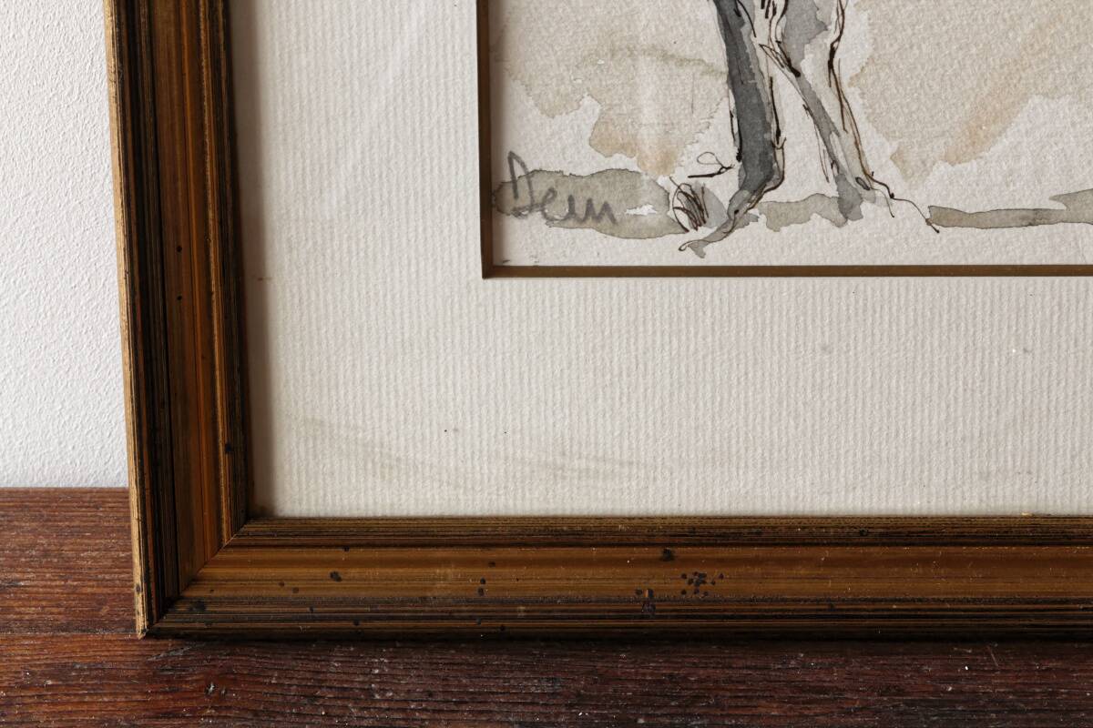 Aquarelle équestre, signée DEM (Denis Moulin)