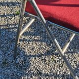 Set de 9 chaises pliantes  des années 70 tweed et métal chromé