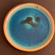 4 flat plates in blue enamelled ceramic La Poterie de la Colombe