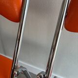 Vintage chrome folding chairs / orange leatherette Soudexvinyl