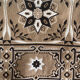 Vintage handmade beige and brown bedspread with fringes