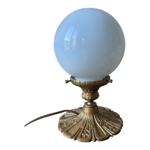 Lampe à poser pied metal et globe