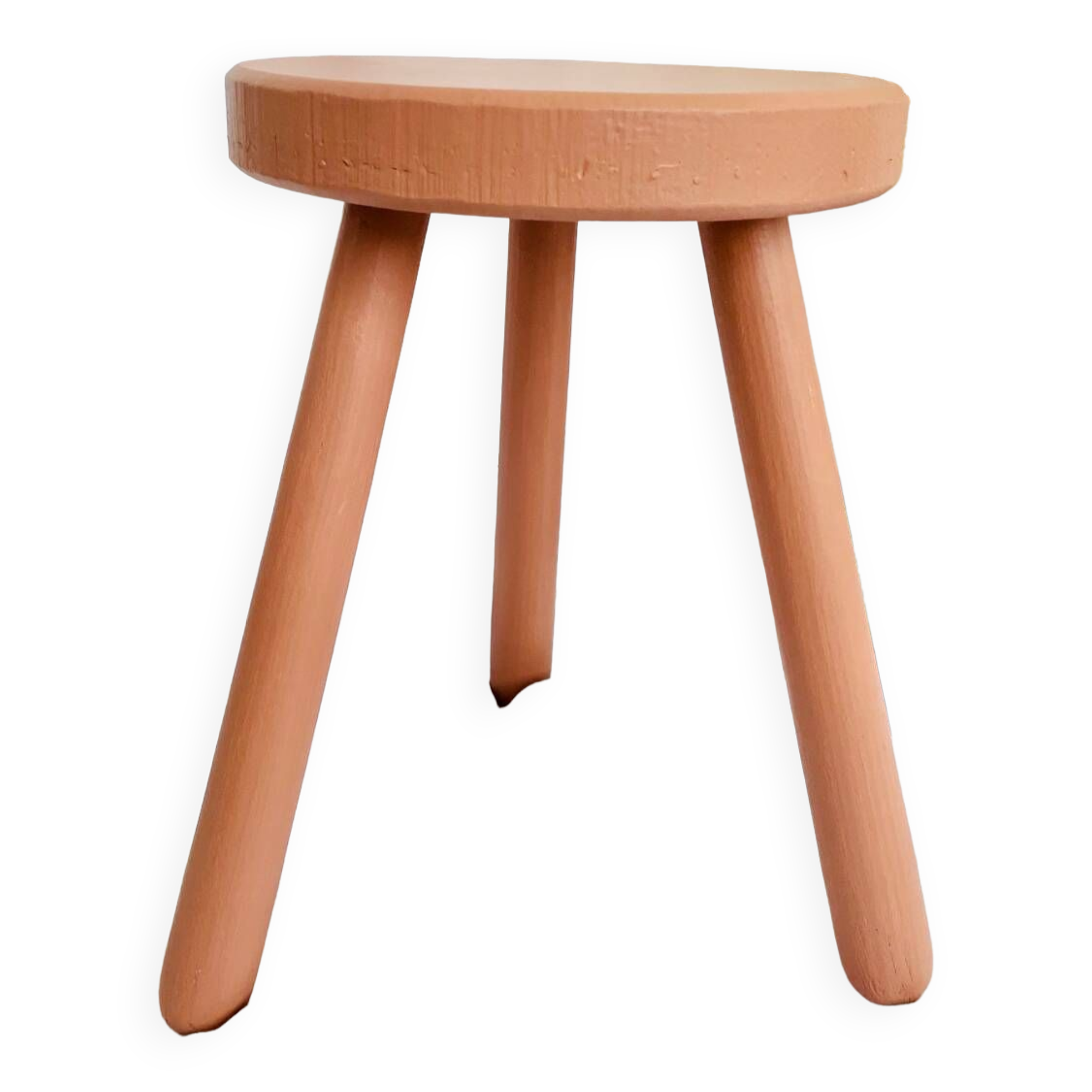 Vintage painted wood tripod stool
