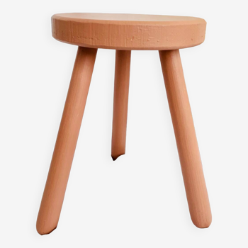 Vintage painted wood tripod stool