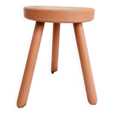 Vintage painted wood tripod stool